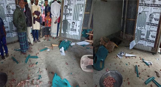নোয়াখালীতে বিদ্রোহী প্রার্থীর নির্বাচনী অফিসে হামলা-ভাংচুর