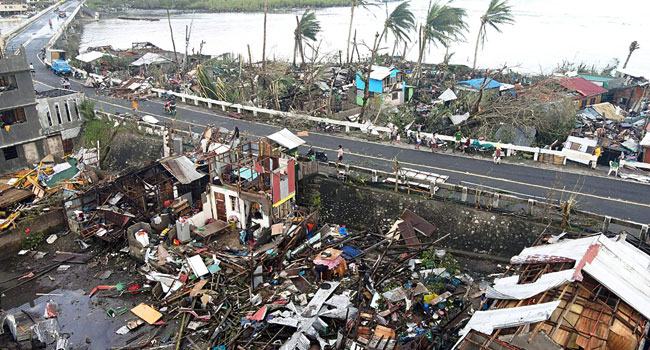 টাইফুন রাইয়ে ফিলিপাইনে মৃতের সংখ্যা বেড়ে ৭৫