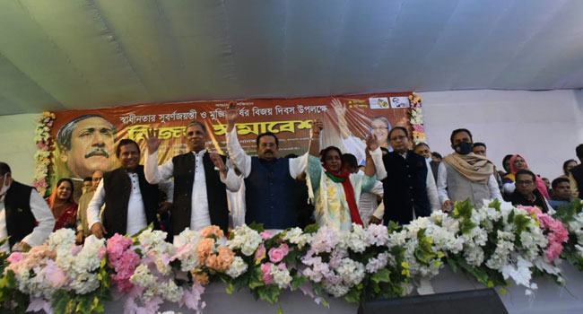 নারায়ণগঞ্জে নির্বাচনী সভায় পরিণত আওয়ামী লীগের বিজয় সমাবেশ