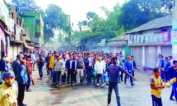 গোবিন্দগঞ্জে পুনঃভোটের দাবিতে হরতাল