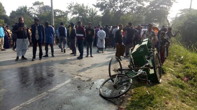 গোয়ালন্দে সড়ক দুর্ঘটনায় ভ্যানচালক নিহত