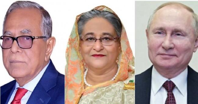 কূটনৈতিক সম্পর্কের সুবর্ণজয়ন্তী : রাষ্ট্রপতি-প্রধানমন্ত্রীকে শুভেচ্ছা পুতিনের