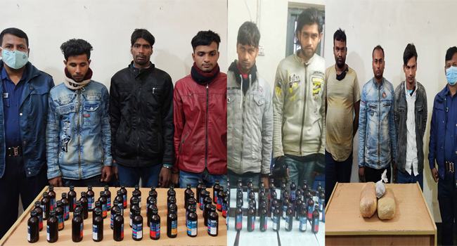 চৌগাছায় বিশেষ অভিযানে ফেন্সিডিল ও গাঁজাসহ আটক ১০