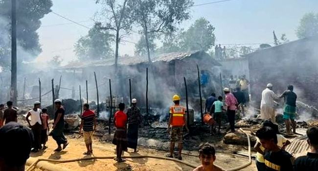 উখিয়ার রোহিঙ্গা ক্যাম্পে আবারো আগুন