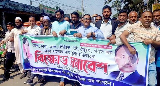 চুনারুঘাটে নিত্যপণ্যের দাম বৃদ্ধির প্রতিবাদে বিএনপির বিক্ষোভ-সমাবেশ