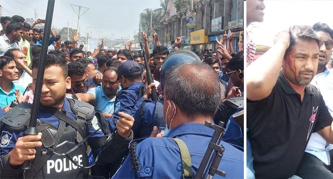 গাইবান্ধায় যুবদলের বিক্ষোভ মিছিলে পুলিশের লাঠিচার্জ