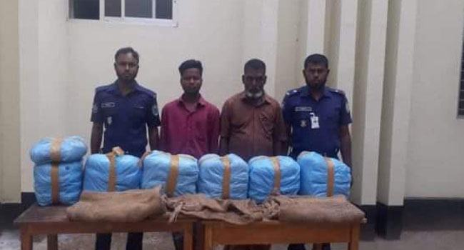 চুনারুঘাটে ২৫ কেজি গাঁজাসহ শ্বশুর জামাই আটক