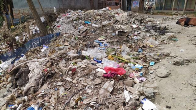 স্কুলের পাশে ময়লার ভাগাড়, দুর্গন্ধে অতিষ্ট সবাই