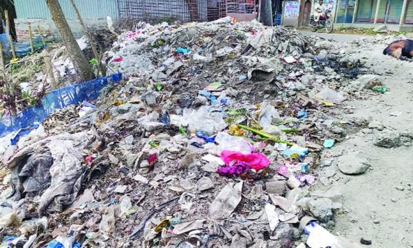 স্কুলের পাশে ময়লার ভাগাড় : দুর্ভোগে শিক্ষার্থীরা
