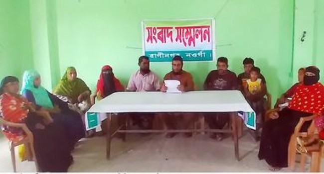 রাণীনগরে ৯ মাস ধরে প্রাচীর দিয়ে চলাচলের রাস্তা বন্ধ, ভুক্তভোগীদের সংবাদ সম্মেলন