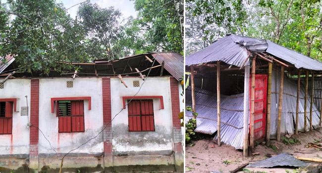 নীলফামারীর কিশোরগঞ্জে মধ্যরাতে কালবৈশাখীর তাণ্ডব