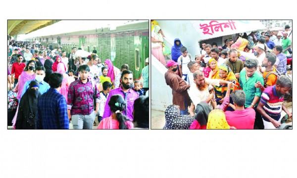 কর্মস্থলে ফিরছে মানুষ, দৌলতদিয়া ঘাটে বাড়ছে চাপ