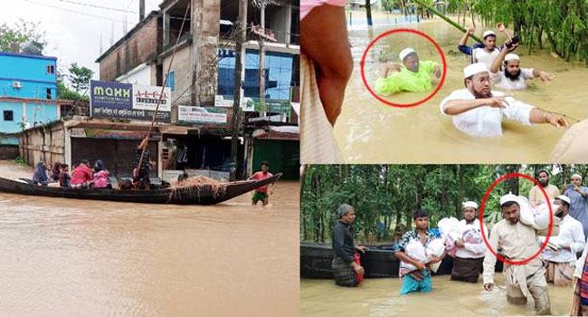 বন্যায় ক্ষতিগ্রস্তদের পাশে দাঁড়িয়ে প্রশংসায় ভাসছেন আলেম ভাইস চেয়ারম্যান