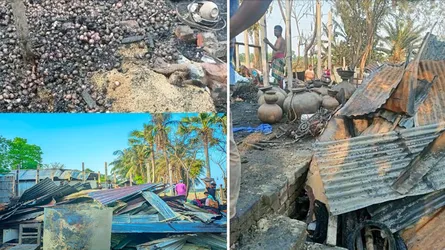 কালুখালীতে আগুনে পুড়লো কৃষকের বসতবাড়ি