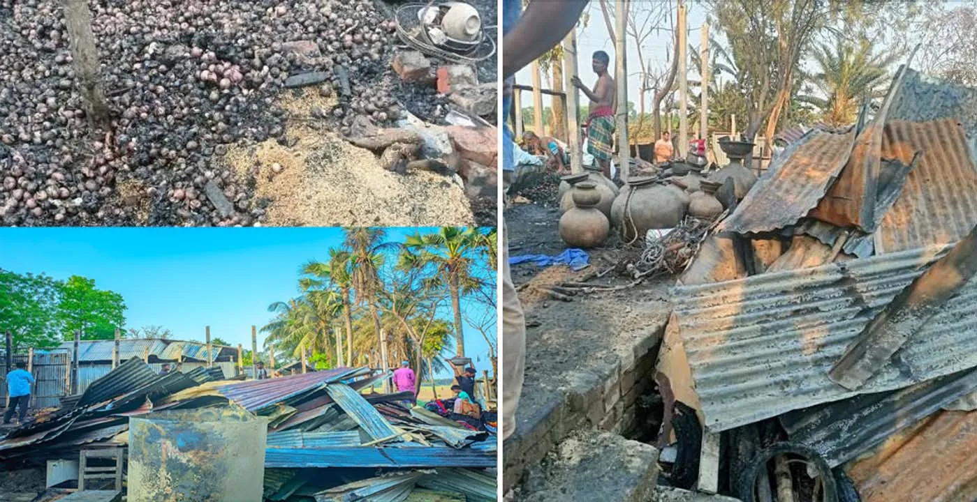 কালুখালীতে আগুনে পুড়লো কৃষকের বসতবাড়ি