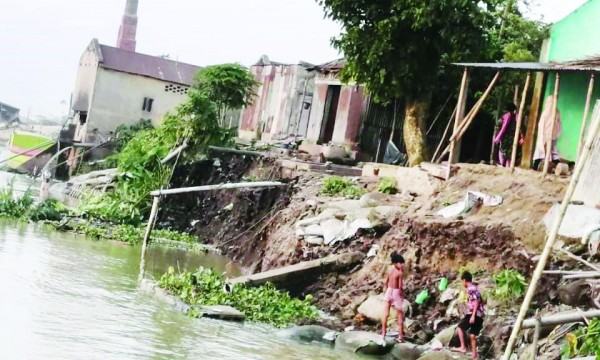 শতাধিক বসতঘর নদীতে বিলীন, হুমকির মুখে ৪ গ্রাম