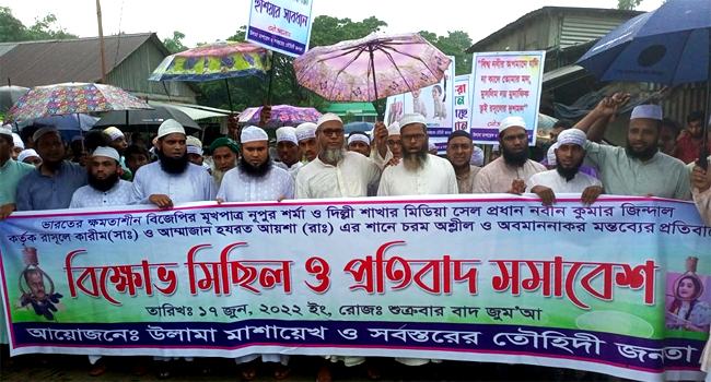 ধামরাইয়ে মহানবীকে অবমাননা ও কটূক্তির প্রতিবাদে বিক্ষোভ-সমাবেশ