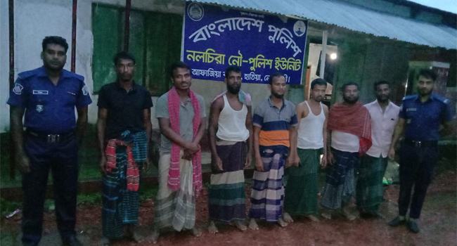 কারেন্ট জালে মাছ শিকার, হাতিয়ায় ৭ জেলে গ্রেফতার
