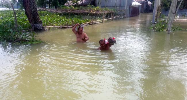 নাগেশ্বরীতে ফের বন্যার পানি বাড়ার শঙ্কা