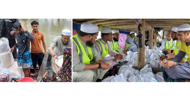 বন্যার্তদের পাশে তরুণ আলেমদের সংগঠন ‘ইত্তেহাদুল উম্মাহ ফাউন্ডেশন’