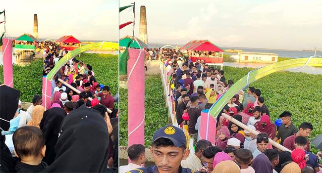 সরাইলের মিনি কক্সবাজারে দর্শনার্থীদের উপচেপড়া ভিড়
