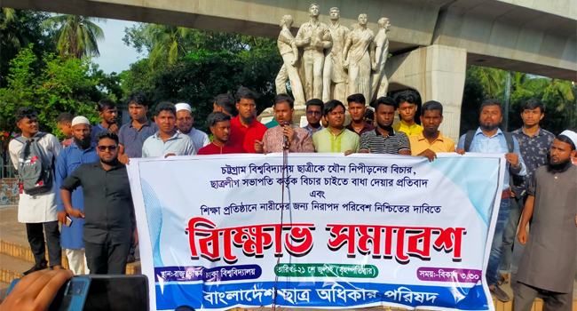 চবিতে ছাত্রী ধর্ষণের বিচার দাবিতে ঢাবিতে বিক্ষোভ