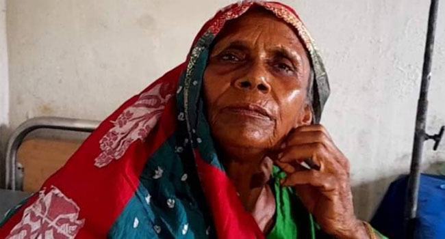 জমি লিখে না দেয়ায় বৃদ্ধা মাকে ছেলের মারপিট