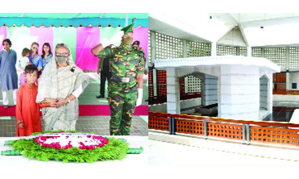 বঙ্গবন্ধুর সমাধিতে প্রধানমন্ত্রীর শ্রদ্ধা