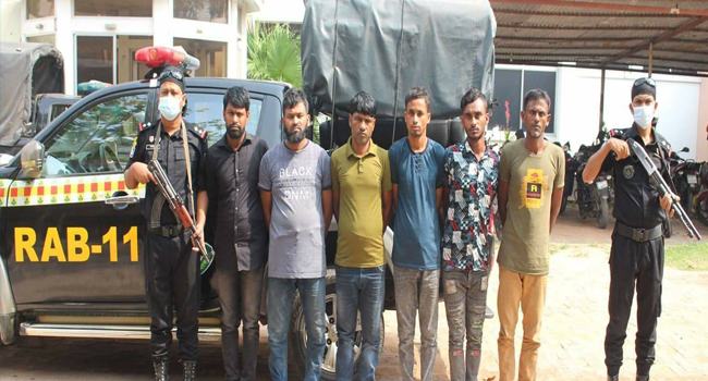 সোনারগাঁওয়ে বিদেশী অস্ত্রসহ ডাকাত চক্রের ৬ সদস্য গ্রেফতার