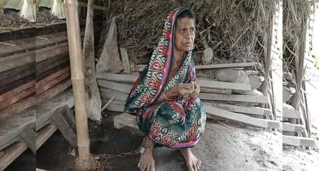 মুলাদীতে ৪ বছর ধরে শিকলে বাঁধা রাহেলার জীবন