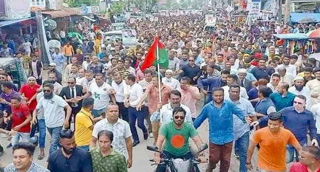 ‘জিয়া-জিয়া, খালেদা জিয়া’ শ্লোগানে মুখরিত সুনামগঞ্জের রাজপথ