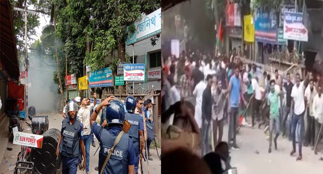মানিকগঞ্জে পুলিশ-বিএনপি সংঘর্ষে আহত অর্ধশতাধিক, গ্রেফতার ৫
