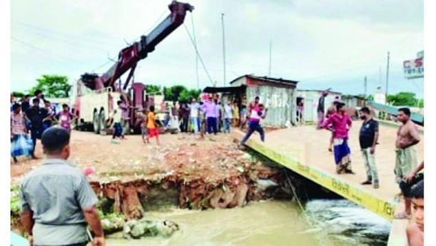 পদ্মায় তীব্র স্রোতে দৌলতদিয়া ফেরিঘাট এলাকায় ভাঙন