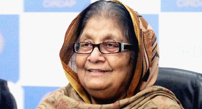 সৈয়দা সাজেদা চৌধুরীর ইন্তেকাল, বাদ জোহর জানাজা