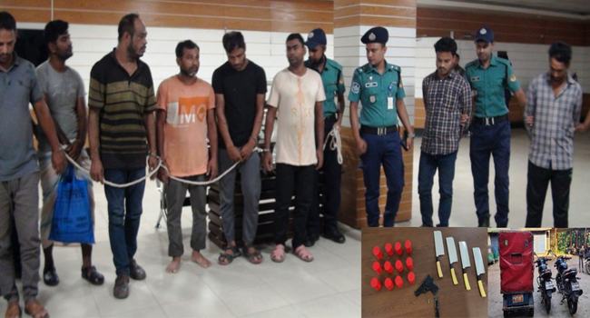 গাজীপুরে সহোদরসহ ৯ আন্তঃজেলা ডাকাত গ্রেফতার