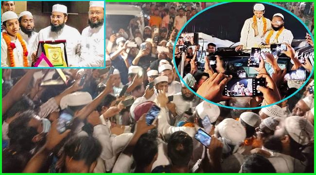 গভীর রাত তবুও হাফেজ তাকরিমের অভ্যর্থনায় মানুষের উপচে পড়া ভিড়