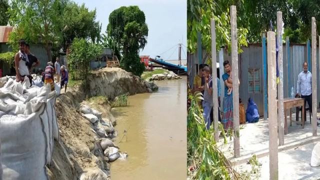ফের দৌলতদিয়ার পদ্মায় ভাঙ্গন, নদীতে বিলীন ৭ বাড়ি