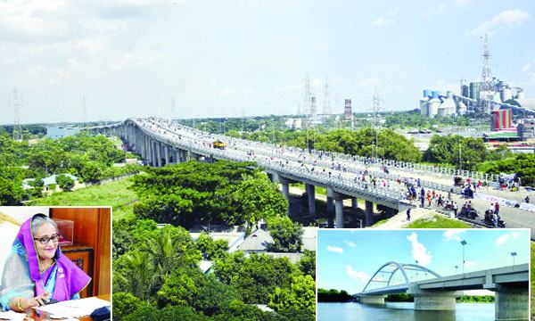 মধুমতি ও তৃতীয় শীতলক্ষ্যা সেতু উদ্বোধন করলেন প্রধানমন্ত্রী
