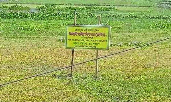 সাইনবোর্ড দিয়ে জমি দখলের চেষ্টা
