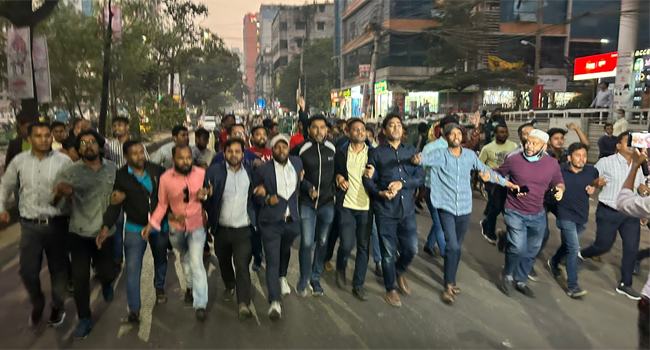 বিজয়নগরে ছাত্রদলের বিক্ষোভ মিছিল
