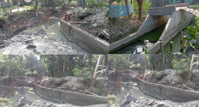 মির্জাগঞ্জে মেয়াদ শেষ হলেও নির্মাণকাজ শেষ হয়নি ৩ বক্স কালভার্টের