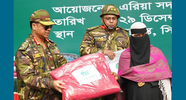সিলেটে সেনাবাহিনীর মেডিক্যাল ক্যাম্পেইন ও শীতবস্ত্র বিতরণ