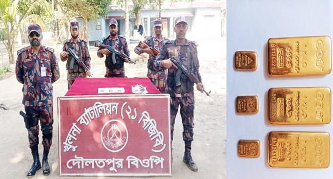 বেনাপোলের প্রায় সাড়ে ৩ কেজি স্বর্ণ উদ্ধার