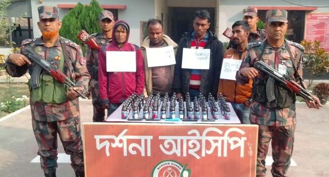 দর্শনা সীমান্তে ফেনসিডিল নিয়ে সংঘর্ষ, গ্রেফতার ৫