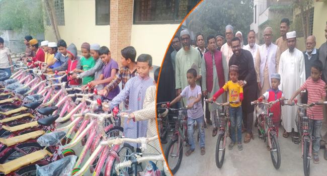 সীতাকুণ্ডে ৪০ দিন জামাতে নামাজ পড়ে সাইকেল পেলো ৬৫ শিশু-কিশোর