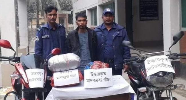 ফুলবাড়ীতে ১৫ কেজি গাঁজাসহ মাদক কারবারি গ্রেফতার