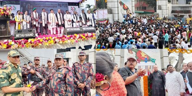 বেনাপোলে দুই বাংলার ভাষা দিবস পালন : ঘণ্টাখানেক পাসপোর্ট যাত্রী চলাচল বন্ধ