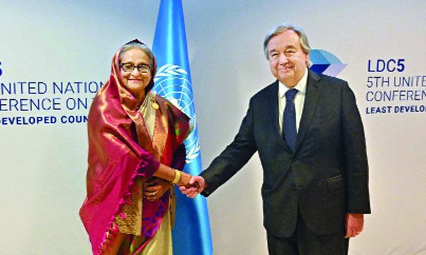 স্বল্পোন্নত দেশগুলোর সম্মেলনে যোগ দিতে দোহা গেছেন প্রধানমন্ত্রী