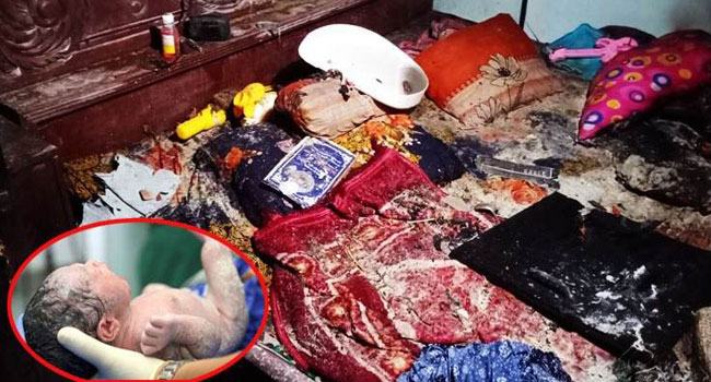 মৃত্যুর পথে মা, নবজাতক দেখল পৃথিবীর মুখ