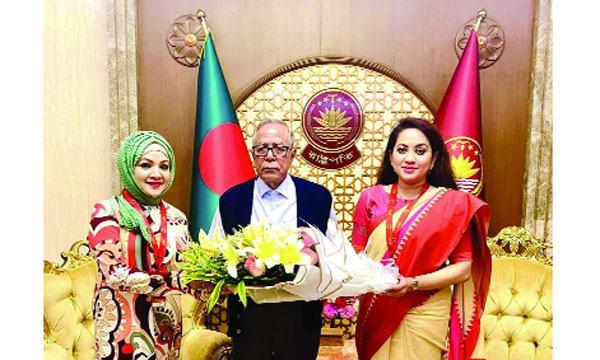 রাষ্ট্রপতির সাথে শাহীন ও তারিনের সৌজন্য সাক্ষাৎ